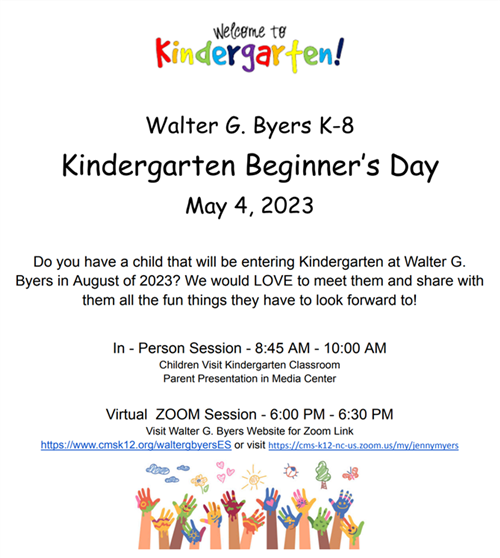 Kindergarten Beginner's Day Flyer